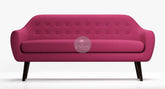 Traditional Wooden 3 Seater Couch for Home & Office Chaise Lounge Settee (Pink) - Wooden Twist UAE